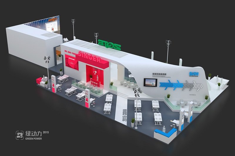 上?？p紉機(jī)械設(shè)備展臺(tái)搭建,勝家縫紉設(shè)備展位設(shè)計(jì)案例欣賞-美湖