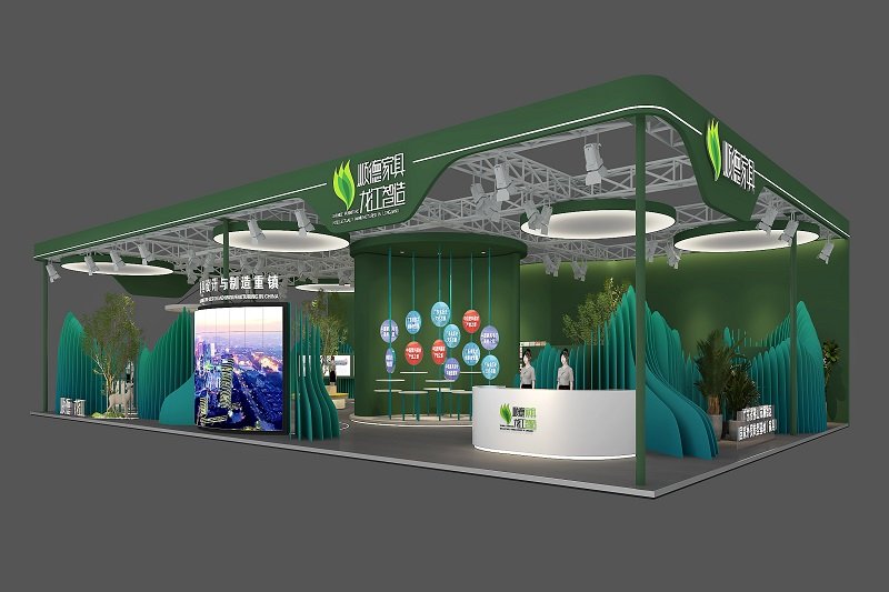 上海家具展會搭建案例分享,佛山家具協(xié)會展臺設(shè)計(jì)-美湖